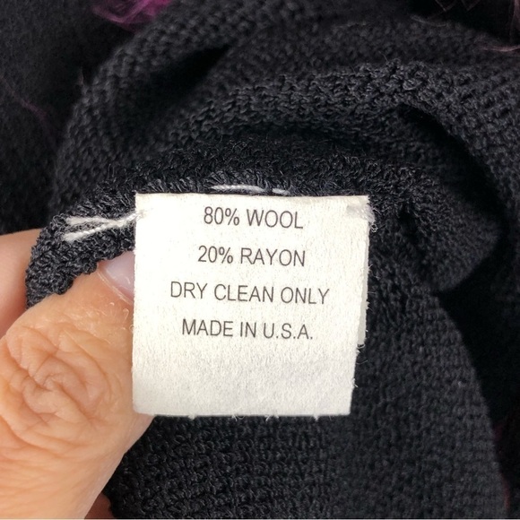 VINTAGE Egoiste black & pink feather blazer midi skirt suit size 4 - Picture 17 of 17